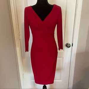 Ralph Lauren GORGEOUS red dress, 3/4 to long sleeves